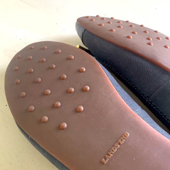 Lands’ End Gray Suede Ballet Flats with Toe Cap & Bow Detail - Picture 12 of 12